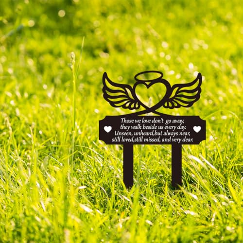 BEUNITONE Love Memorial Angel Wings Metal Plaque 9.5x10.8