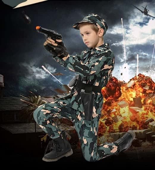 Miniatura 6 de Disfraz de oficial de policía para niños disfraz de policía de policía camisa pantalones sombrero cinturón disfraces de Halloween para niños