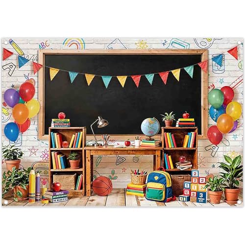 ZTHMOE 7x5ft Back to School Photography Backdrop Blackboard Banner
