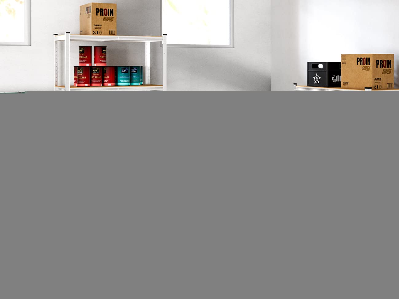 Monzana® Estanterías Almacenaje, Metálicas, 2 Unid., 170x75x30cm, 560kg, 4 Baldas, Cargas Pesadas, Trastero Organizador Taller Despensa