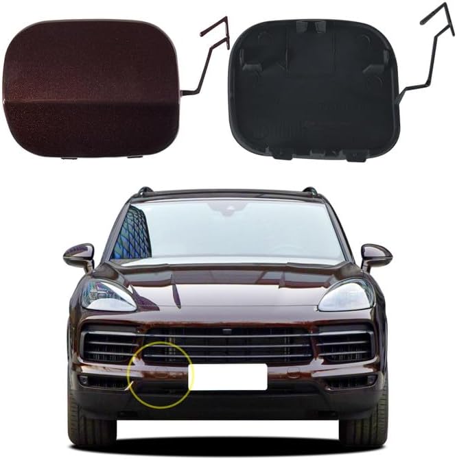 Car Front Bumper Tow Hook Cover Compatible with Porsche Cayenne 2019 2020 2021 2022 2023 9YA 9Y0 Fit Base GTS S Turbo Sport 2.9L 3.0L Trailer Cover Cap 9Y0807156G2X Small Lid Towing Eye Cap