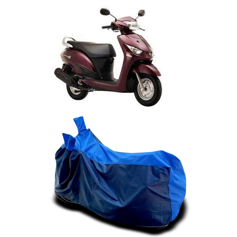 Image of DUFFEL-Two Wheeler Bike Body Cover Compatible for Yamaha Alpha Heat Protectio /UV-Rays /Birds Dropping /DustProof /Waterproof All Variants [Nevay Blue]