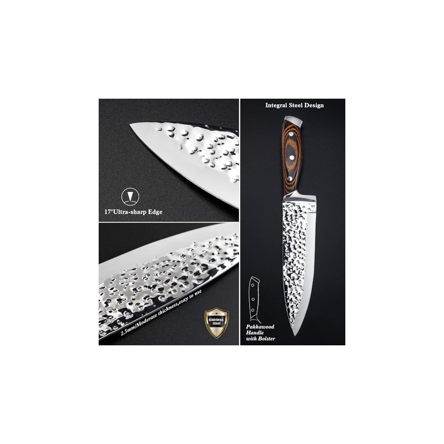 Kitchen Knife Set,15-Piece Knife Set With Block Wooden Self Sharpening For Chef Knife Set Ninja Knife Set with Sharpener Built in,Best Gift Combo