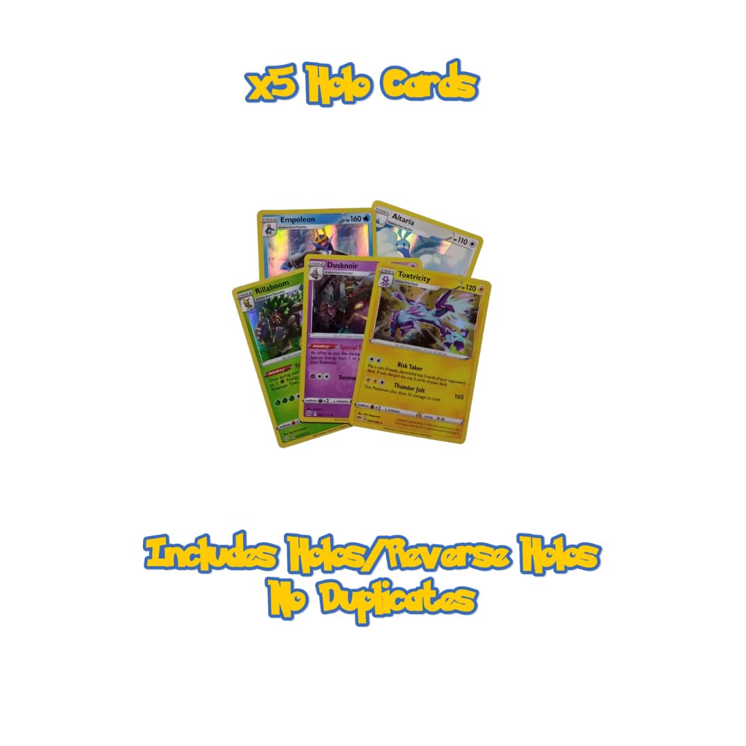 Ultimate 50 Card Bundle, Guaranteed 5 Holos Plus Trading Shack UK Card Compatible with Pokemon TCG - Image 4