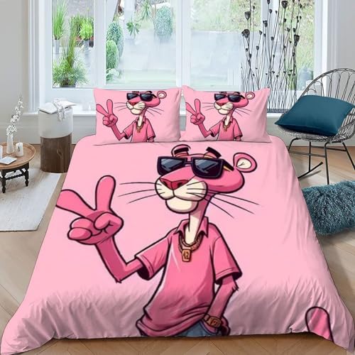 Housse de couette léopard rose en microfibre infroissable pour un lit double facile à border - 3