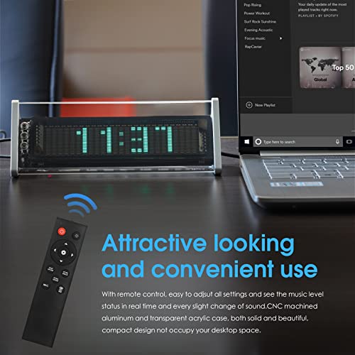 Image of [Upgraded] VFD Audio Spectrum Analyzer Bluetooth 5.0 Receiver 3.5mm AUX Selector (Silver)