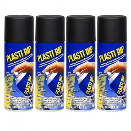 4 PACK PLASTI DIP Mulit-Purpose Rubber Coating Spray BLACK 11oz Aerosol