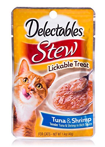 Delectables Stew Lickable Wet Cat Treats - Tuna and Shrimp-12 pack