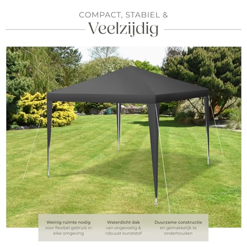 tectake® Paviljoen Farah - Open Partytent 3x3 m - Zonder Zijpanelen - UV en Waterbestendige Tuinpaviljoen - Inclusief Spanlijnen en Haringen - Overkapping - Feesttent - Pop-up Vouwtent - Afbeelding 4