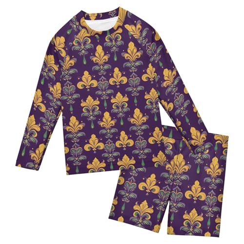 Brazil Mardi Gras Carnival Party Baby Boys' Toddler Long Sleeved Rashguard Swim Bathing Suit Set B0403771