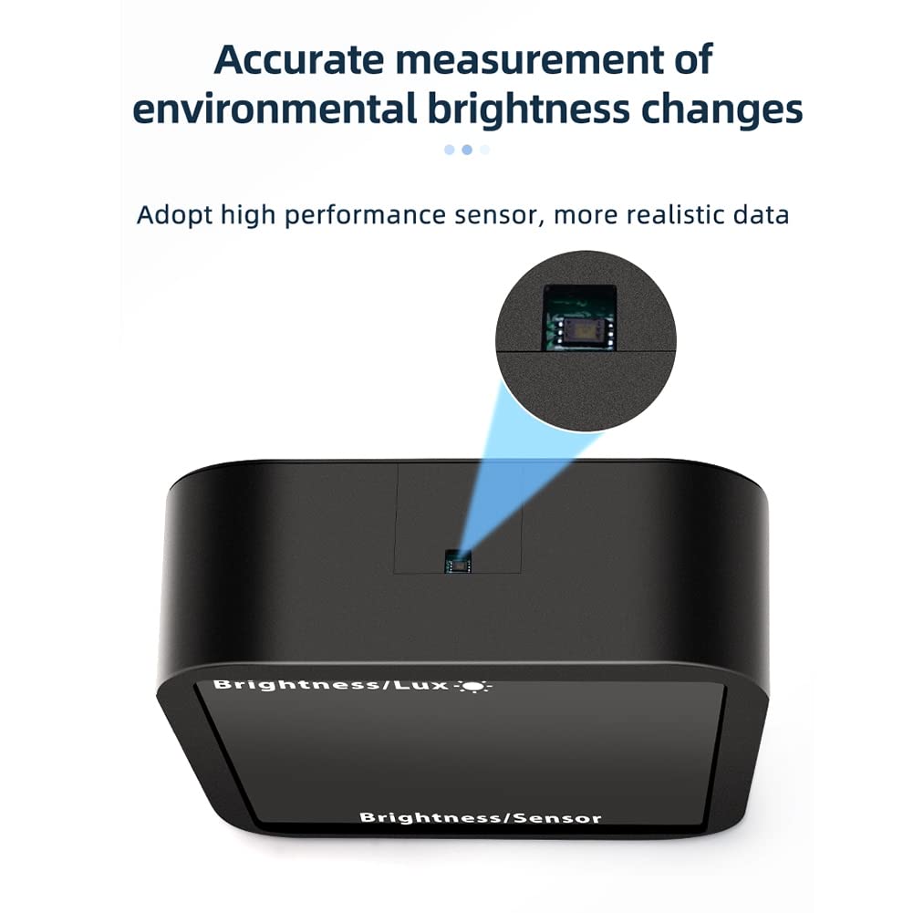 Tuya ZigBee Capteur de lumière Détecteur de luminosité avec affichage de détection de température et d'humidité Connexion de sécurité domestique intelligente