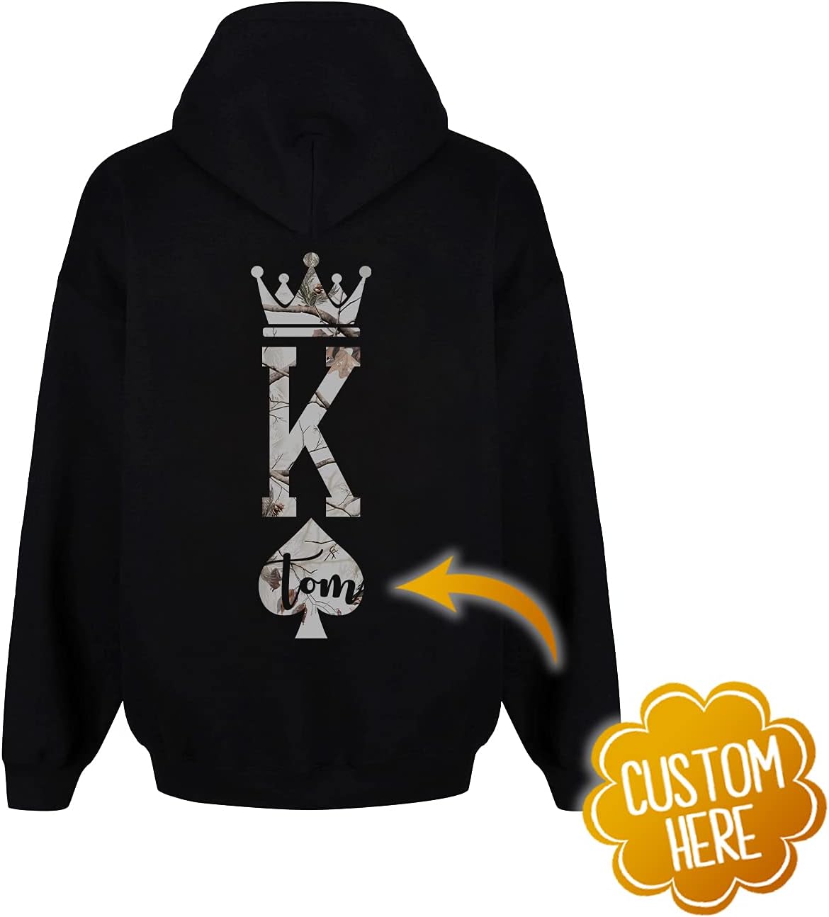 Miacanvas Personalized Matching Hoodies For Couples - Couples Hoodies King Queen Hoodie - Couple Valentine's Day Gifts… - Image 3