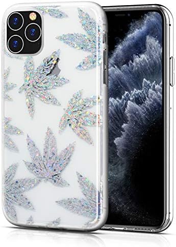 WALAGO iPhone 11 Pro Max Case, Clear Design Elegant Texture Colorful Maple Leaves for Girls Slim Flexible Soft TPU Edge Bumper Anti-Scratch Rigid Hard PC Back Protective Cases for iPhone 11 Pro Max