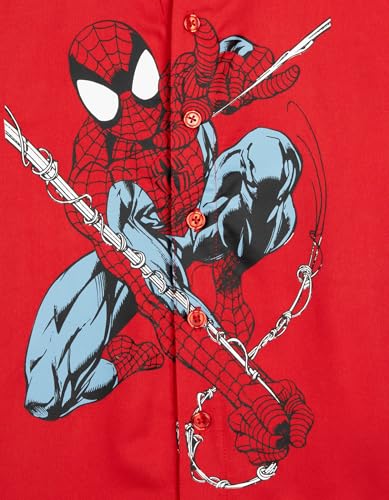 Image of Marvel Spider-Man Matching Family Hawaiian Short Sleeve Button Down Shirt