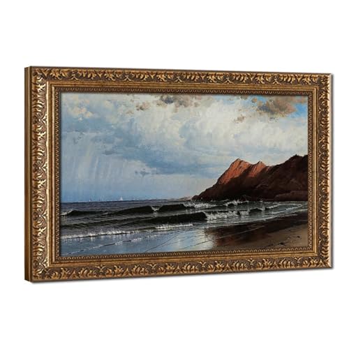 Impression sur toile haut de gamme de la peinture marine Time And Tide par Alfred Bricher