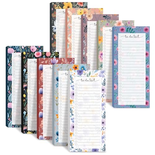 Image of Censen 10 Pack 500 Sheets to Do List Notes Daily Checklist Notepad with 50 Sheets Undated Memo Pad Color Block Shopping List Weekly Plan Notepad Organizer Planners(Flower Color,Lined) | Note Book 508 Sheets Colorful Memo Pad Office School Supplies Planner Shopping Weekly Plan Task Organizer Tear-off Design
