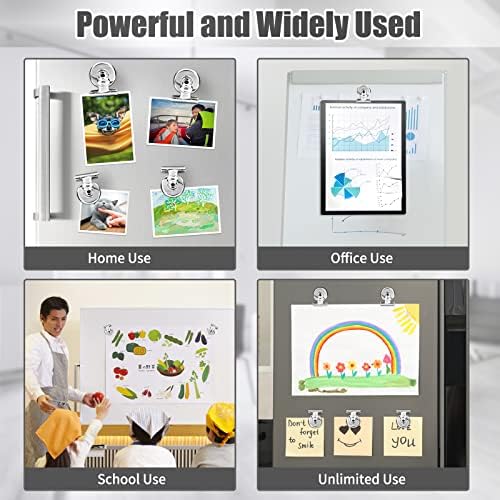 Magnets Clips, 10 Packs Fridge Magnets for Adults, Magnet Clips Strong, Whiteboard Magnets Strong Refrigerator Magnet Scratch-Resistant Heavy Duty Magnet Bulldog Clip for Kitchen Home Office School