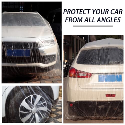 Image of Tallew 4 Pcs Universal Plastic Car Cover Bulk, 24.61 x 15.75 ft
