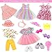 BARWA 18 inch Doll Clothes and Accessories 5 Sets Clothes Dress Outfits with 2 Pairs Shoes for 18 Inch Dolls