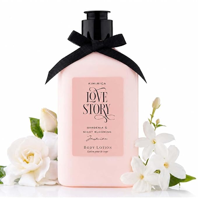 Kimirica Love Story Moisturizing Body Lotion |Gardenia and Night Blooming Jasmine | 270ml | Daily Moisturizer for All Skin Types |100% Vegan and Paraben Free