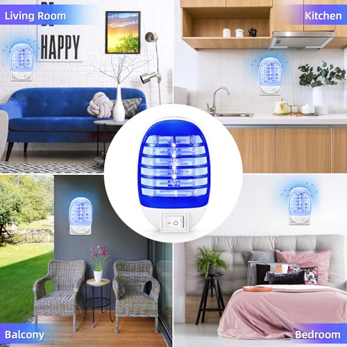 Image of 2026 Plug in Bug Zapper for Indoor Use 6 Pcs, Electronic Mosquito Zappers Indoor Bug Zapper Plug in for Flying Insect Automatic Mosquito Trap with Led Light for Patio, Bedroom, Kitchen, Office