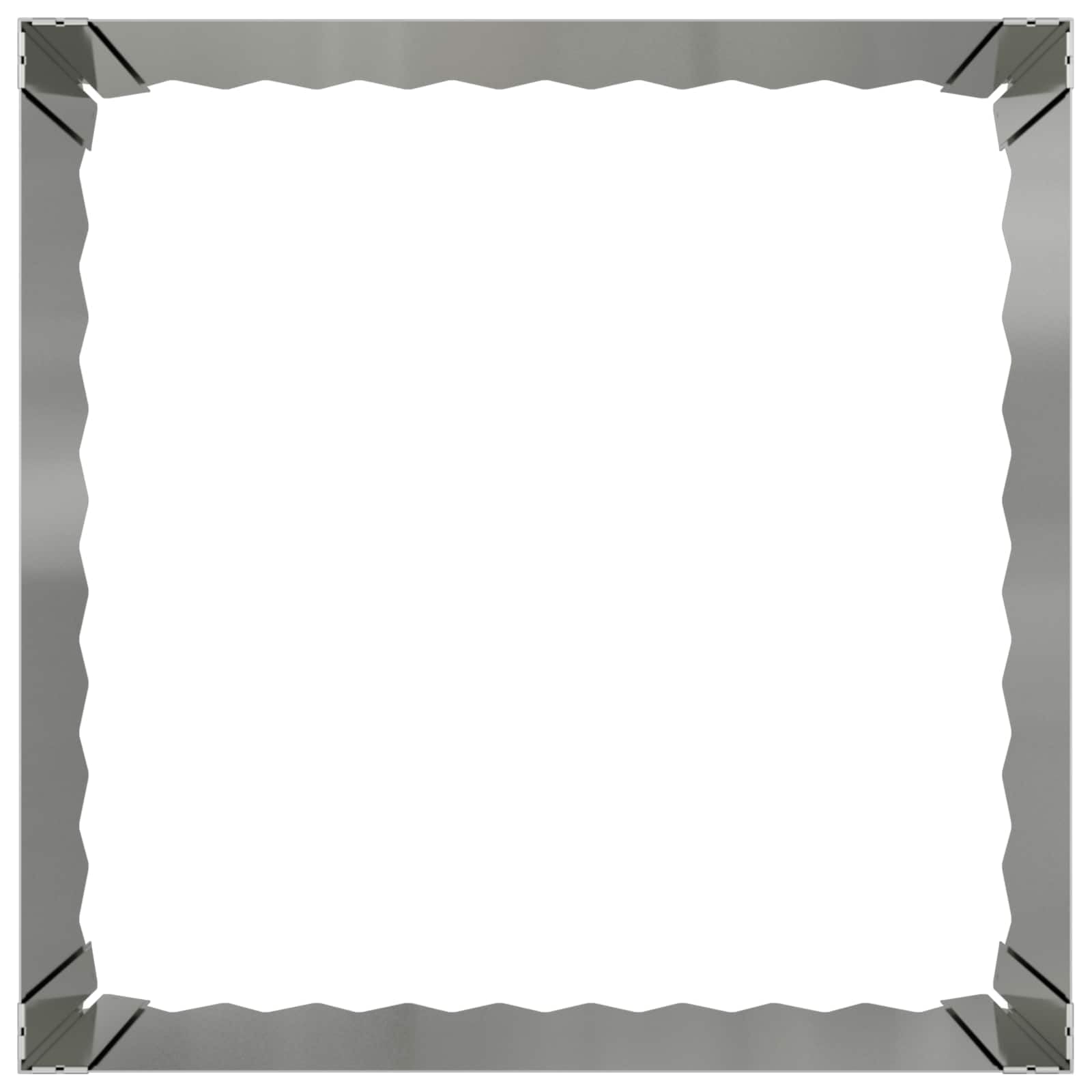 Krawędź trawnika, 4 sztuki, 60 x 60 x 35 cm, stalowa, srebrna, odporna na warunki atmosferyczne, wytrzymała, plastyczna, elastyczne ograniczniki ogrodowe do grządek, ścieżek, krawędzi