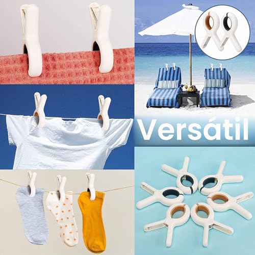 Miniatura 6 de Pinzas Fuertes Para Toallas De Baño Y Playa - 9 Piezas A Prueba De Viento