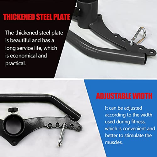 Image of Adjustable Lat Pull down Bar, Cable Machine Attachments for Gym, Home Gym Fitness T-bar Row Pulldown Attachments, Lat Pull Down Machine Wide Grip Neutral Grip Handle