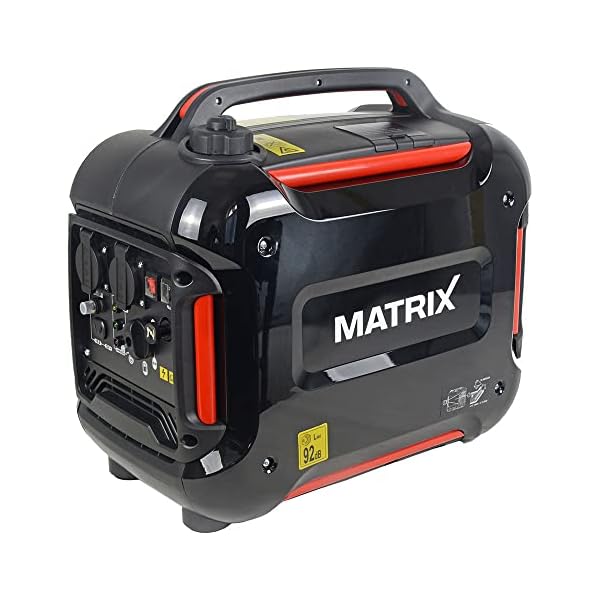 Matrix Notstromaggregat Benzin leise 2000 Watt Digitaler Generator Inverter Stromerzeuger Stromaggregat tragbar Stromgenerator silent | PG 2000i-2 | 4-takt | 2x230V | leise 59 dB(A)