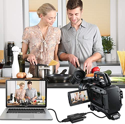 Image of 4K HDMI Video Capture Card with 3.5mm Audio Output Mic Input for Zoom Meeting Game Recording Support USB 3.0 PC Live Streaming Broadcast YouTube Live
