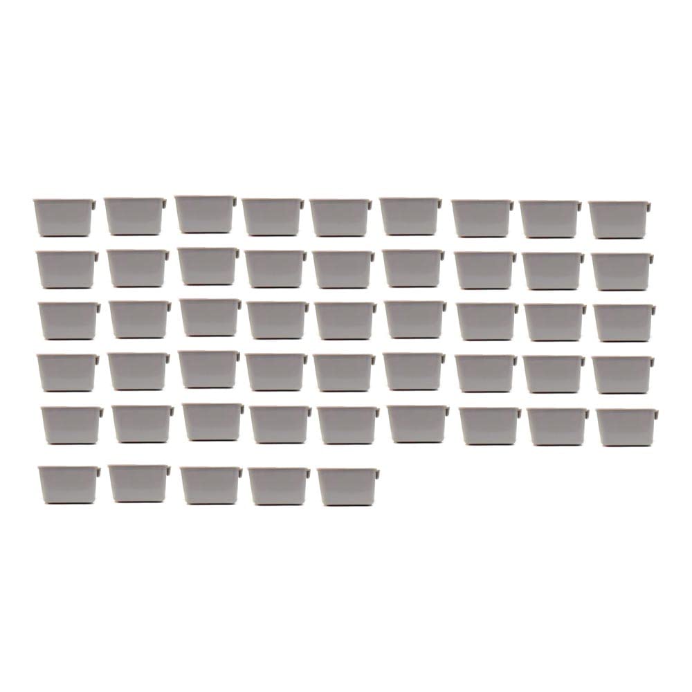 (Set of 50) Gray Cage Cups Hold 1 Pint / 16 fl oz to Hang Feed & Water for Chickens Ducks Poultry