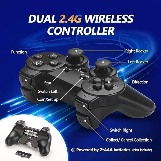 Image of (NEW 2026 Edition) 4K HD TV Gaming Console, Plug & Play HDMI Video Game System with Dual Wireless Controllers, Built-in Games Retro Style, Family & Kids Home Entertainment,
