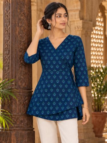 Image of feranoid Women Cotton Angrakha Kurti