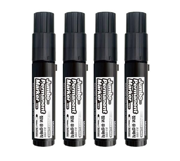 Mungyo Jumbo Permanent Marker-Power Liner Black Ink Pack of 4-image-0