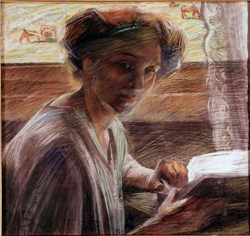 Tableau peinture au pastel Boccioni pour un salon elegant