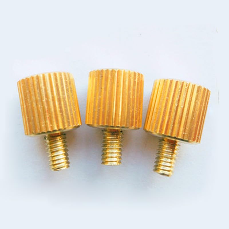 2PCS Thumb Screw M5 Brass Cylindrical Head Screws Knurled Bolts 6-30mm Length - (Thread Diameter: M5x10mm)