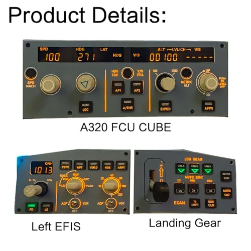 Image of Flight Simulator A320 FCU CUBE Driving Mode Flight Control;Simulated Flight Airbus FCU + Left EFIS + Customized Lighting Frequency Mode + Landing Gear Mode+ Light shield Support For X-Plane MSFS2020 (FCU CUBE+EFIS +Landing Gear Mode)