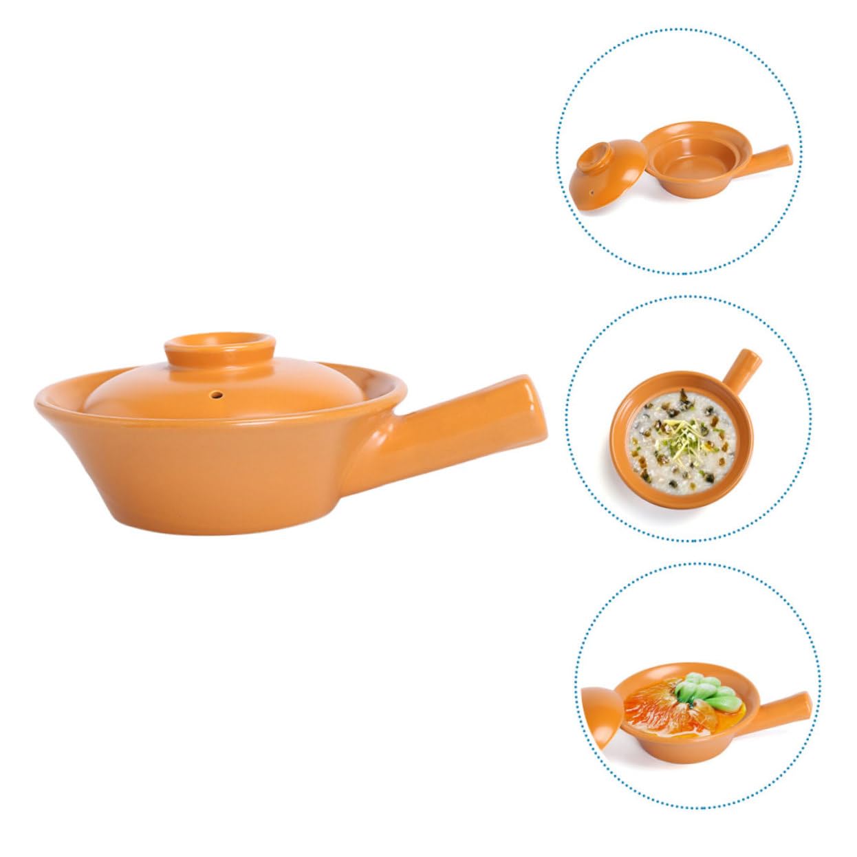 STOBAZA Olla De Cerámica Grande Con Asa Para Cocinar En Estufa Resistente Ideal Para Sopa y Alimentos Infantiles
