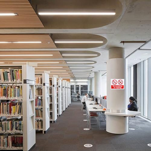 Mayoii 6PCS Self Adhesive No Smoking Signs, No Smoking Adherent Vinyl Stickers (180mm X 135mm), Waterproof No Smoking Or Vaping Signs, Safety Warning Signs Indoor And Outdoor Use (6)