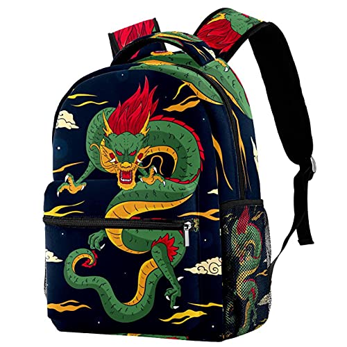 Sac à dos voyage dragon chinois bleu marine confortable et ergonomique