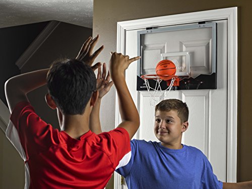 Silverback 23\" LED Light-Up Over the Door Mini Basketball Hoop Includes Mini Basketball and Air Pump , Black
