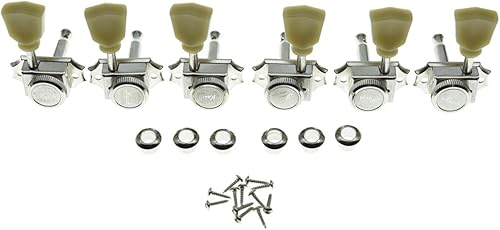 Miniatura 2 de KAISH Afinadores de bloqueo de guitarra de estilo vintage 3x3, clavijas de afinación de guitarra, cabezales de máquina de bloqueo de guitarra para