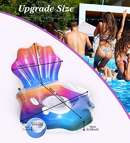 Moko Float Pool Lounger Floats, Pool Inflatable Pool Chair For Adult, Clamshell Inflatable Rafts With Handles For Beach Swimming Floaty Summer Party, Colourful #TOP4
