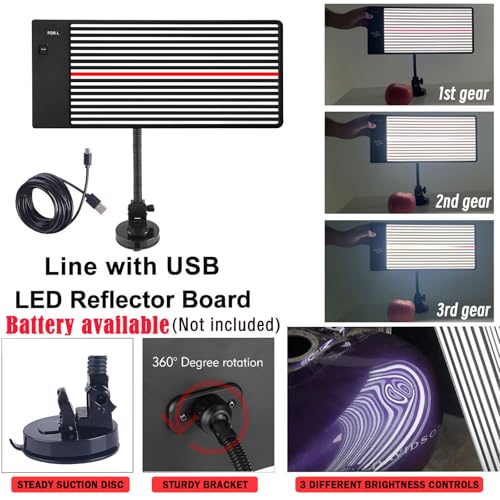 Image of Dent Puller PDR Light Wireless LED Dent Line Board Reflector, USB Rechargeable & Battery Powered, PDR Tools for Car Dent Repair and Paintless Dent Removal (Battery not Included)