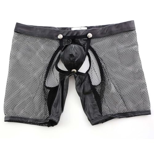 Sexy Underwear for Men See Through Breathable Loose Fit Stretch Mesh Boxer Briefs Removable Pouch Erotic Clubwear2