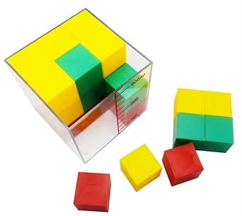 VERIMP Capacity Unit Demonstrator 1000ml Transparent Container 27 3cm Side Cube 3 Colors Volume