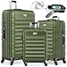 KESSER® 3tlg. Hartschalenkofferset Hartschalenkoffer Reisekoffer Set Reisekofferset Trolley Koffer 4 Rollen ABS-Hartschale Teleskopgriff Inkl. Kofferwaage + Gepäckanhänger Rollkoffer Schloss, M-L-XL