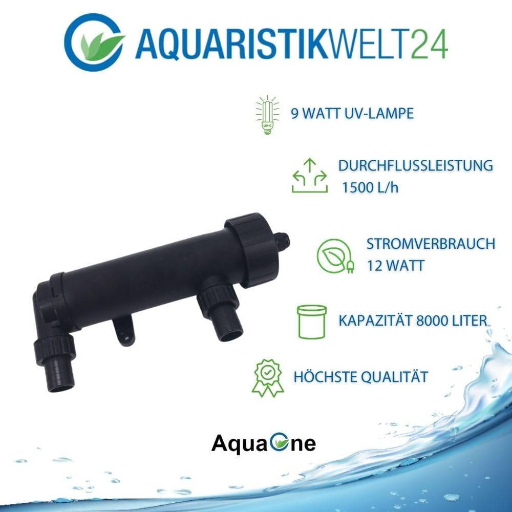 AquaOne Cuv 109 Uvc Wasserklärer 9 Watt Aquarium Teich Algenvernichter Klärer Uv Lampe Wasserklar Cleaner Aquarien