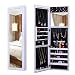 Biżuteria Szafka Armoire - Mount ścienny/Mount Mount 121.5 x 38 x 9 cm - Biała biżuteria Wyświetlacz szafy z nad lustrem drzwiowym i magazynowanie wewnętrzne LLGHT