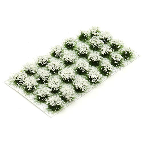 28 piezas verde Bushy Tufts Lowland Arbustos Tuft Terrain Modelo Kit de escenario estático DIY miniatura para tren paisaje ferrocarril paisaje arena diseño militar modelo guerra juego terreno